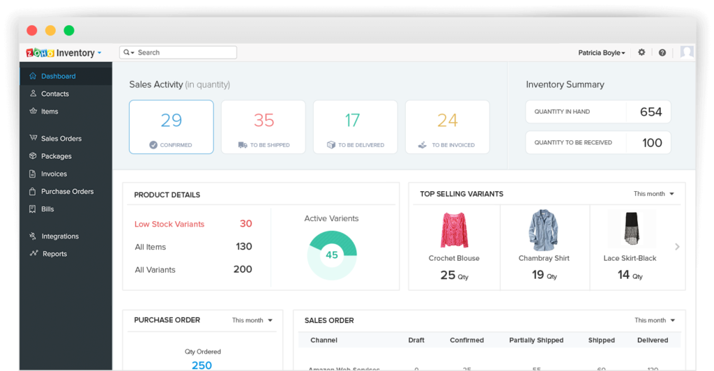 Zoho inventory